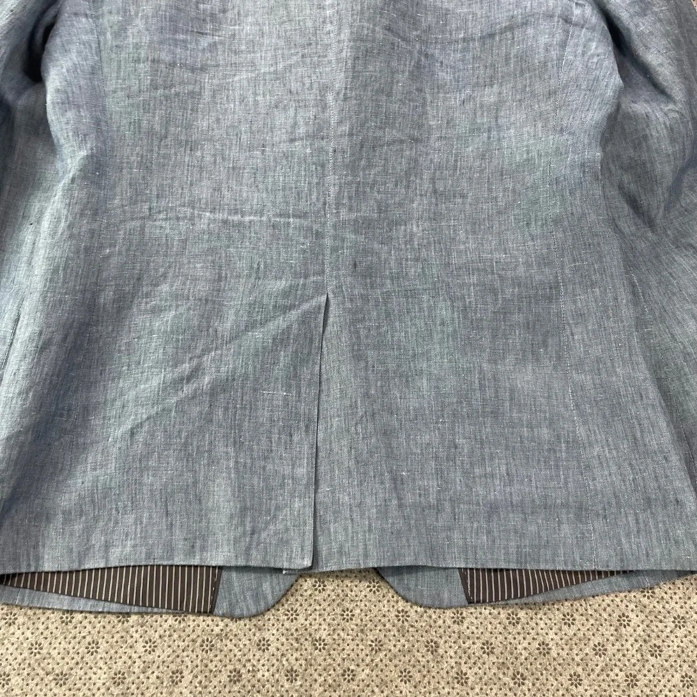 Banana Republic Slim Fit Linen Blazer Mens 40R Blue Chambray Sport Coat 2-Button